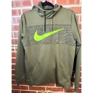 Men's NIKE DriFit Hoodie Pullover Sweatshirt MEDIUM Forest Green Warm and Soft